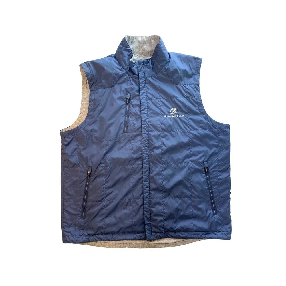 Zero‎ Restriction Reversible Tour Series Men's Golf Vest Navy Blue Gray Large